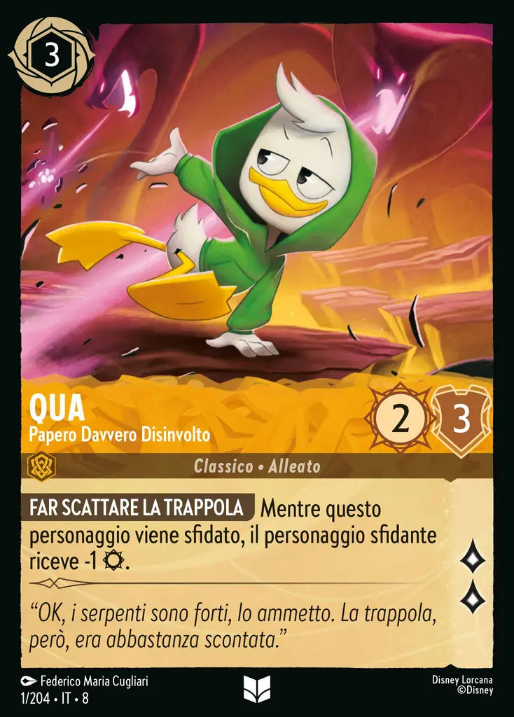 #1 #204 Qua - Papero Davvero Disinvolto-ambra-non comune-foil
