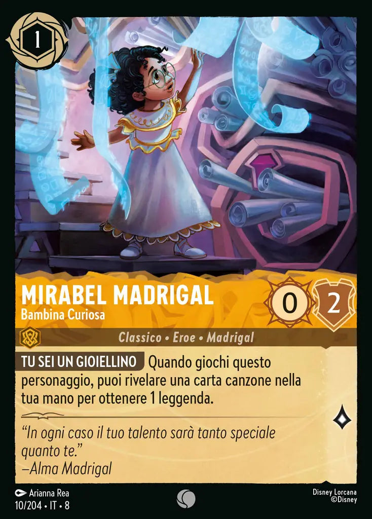#10 #204 Mirabel Madrigal - Bambina Curiosa- ambra - comune -foil