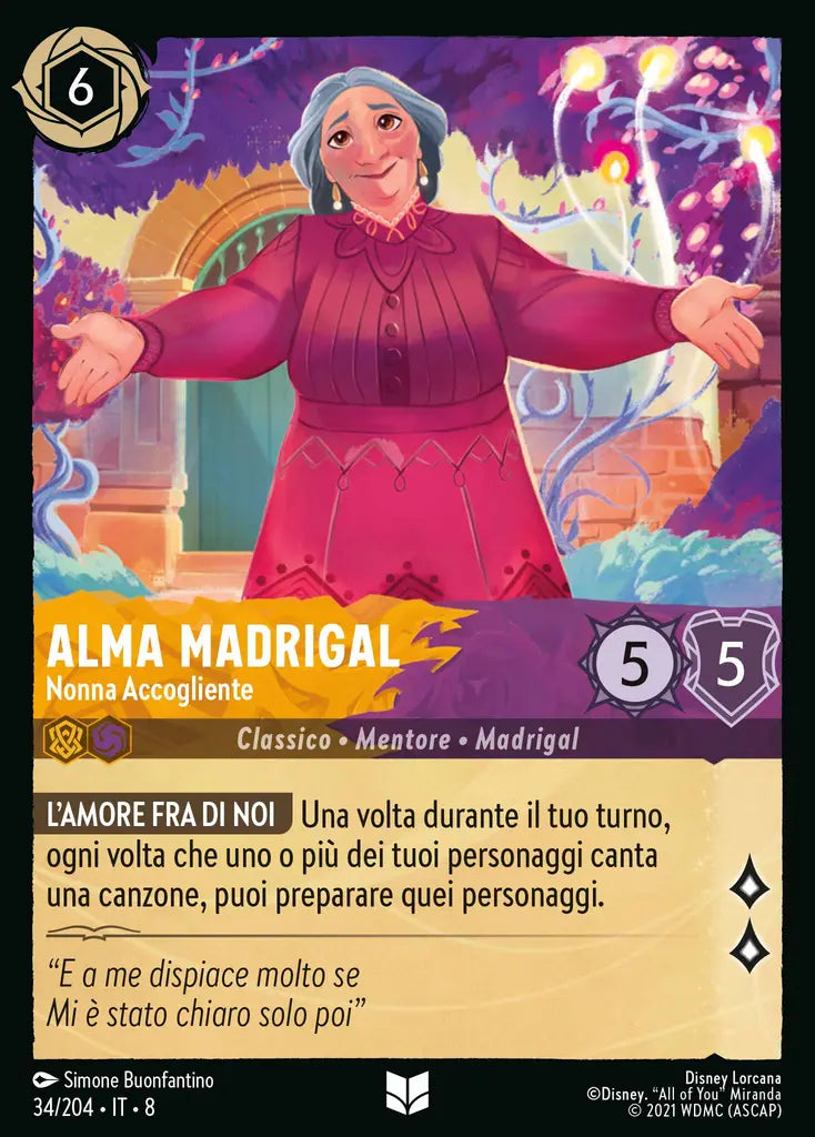 #34 #204 Alma Madrigal - Nonna Accogliente Ambra-ametista - non comune - foil