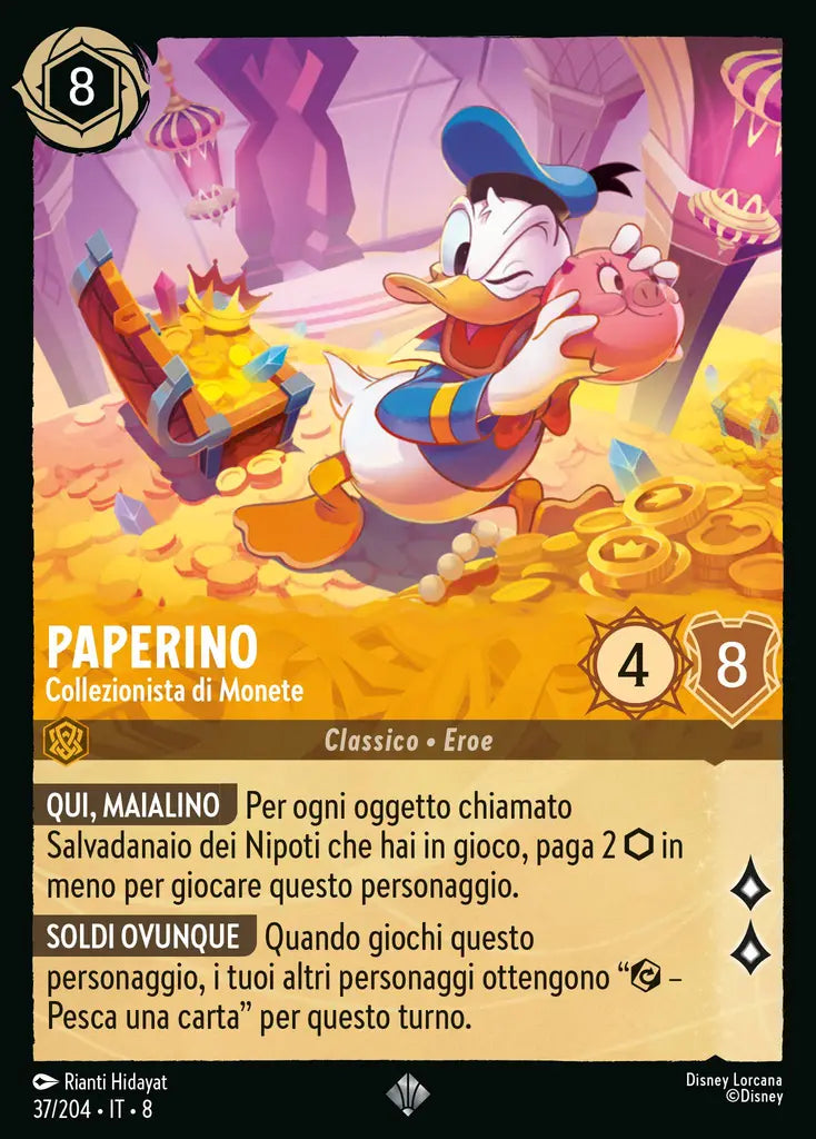 #37 #204 Paperino - Collezionista di Monete ambra - super rara -