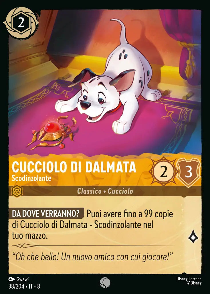 #38 #204 Cucciolo di Dalmata - Scodinzolante ambra - comune - foil