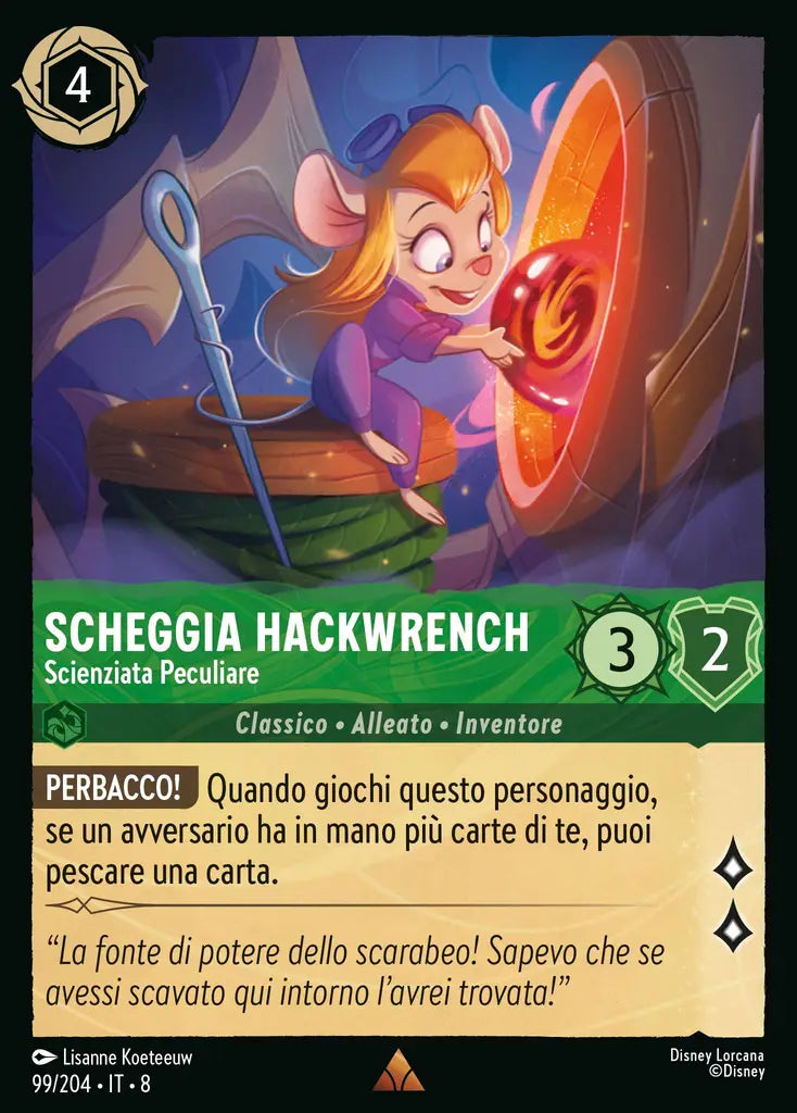 #99 #204 Scheggia Hackwrench - Scienziata Peculiare smeraldo - rara - foil