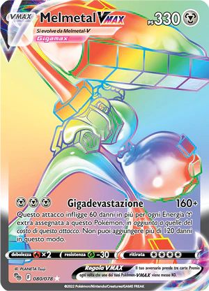 Melmetal VMAX - rara segreta - Near-meat - pokemon go - ita - full art