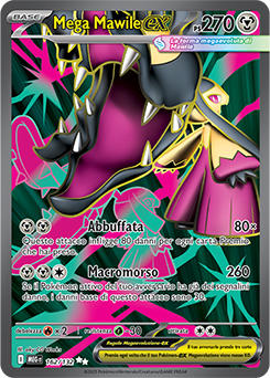 Mega Mawile-ex - ultra rara - Near-mint - megaevoluzione - ita - full art 162 -132