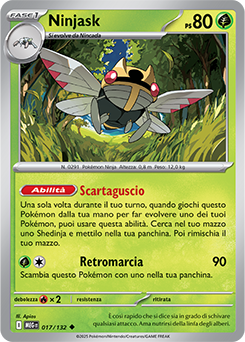 Ninjask - non comune - Near-mint - megaevoluzione - ita - reverse