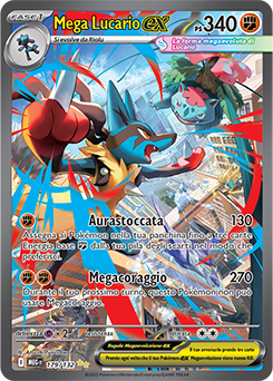 Mega Lucario-ex - rara ill. speciale - Near-mint - megaevoluzione - ita - full art 179 -132