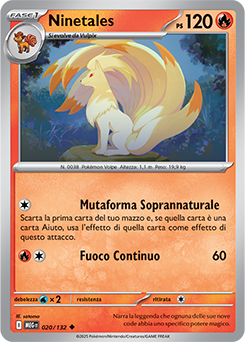 Ninetales - non comune - Near-mint - megaevoluzione - ita -