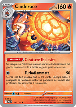 Cinderace - rara h - Near-mint - megaevoluzione - ita - holo 28 -132