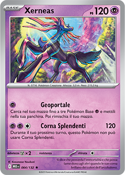 Xerneas - rara h - Near-mint - megaevoluzione - ita - holo 64 -132