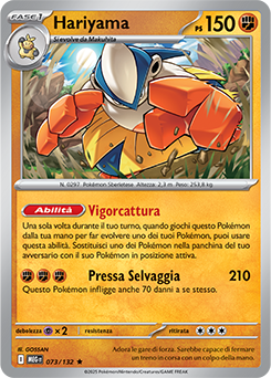 Hariyama - rara h - Near-mint - megaevoluzione - ita - holo 73 -132