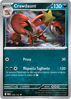 Crawdaunt - non comune - Near-mint - megaevoluzione - ita - 85 -132
