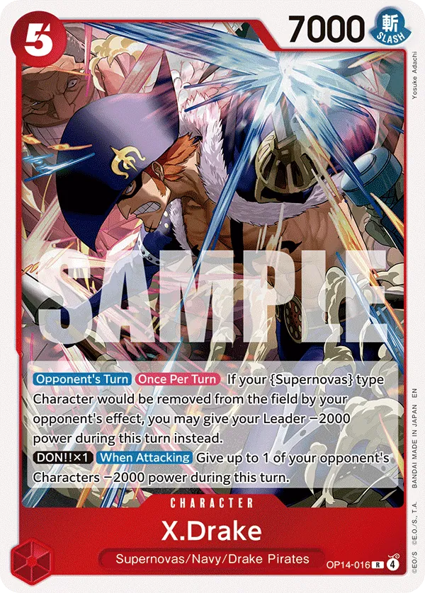 OP14-016 - OP14 - X.Drake - Near Mint - OP14 - ENG - rara - Standard Foil