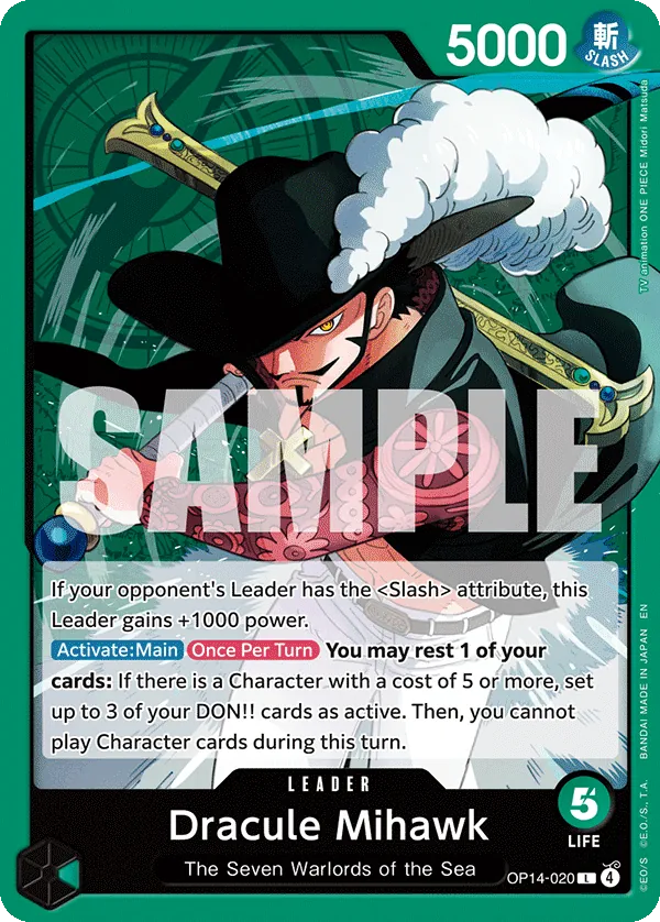 OP14-020 - OP14 - Dracule Mihawk - Near Mint - OP14 - ENG - leader - Standard Foil