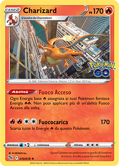 10/78-Charizard - rara h - Near-meat - pokemon go - ita - Holo