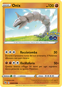 36/78-Onix - comune - Near-meat - pokemon go - ita - reverse