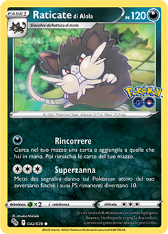 42/78-Raticate di Alola - comune - Near-meat - pokemon go - ita -