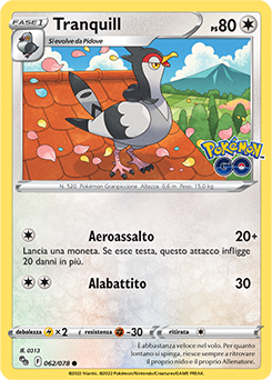 62/78-Tranquill - comune - Near-meat - pokemon go - ita - reverse