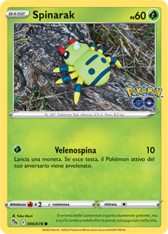 6/78-Spinarak - comune - Near-meat - pokemon go - ita - reverse