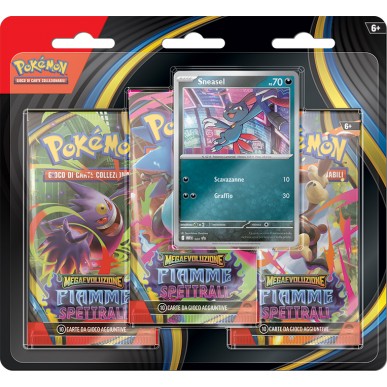 Pokèmon- Fiamme Spettrali - 3 Pack Blister - Sneasel (ITA)