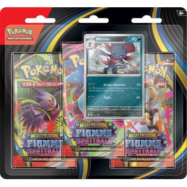 Pokèmon-megaevoluzione-fiamme-spettrali-3-pack-blister-weavile-ita