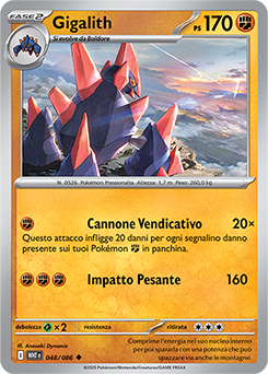48/086-WHt-Gigalith - non comune - Near-mint - fuoco bianco - ita -poke ball