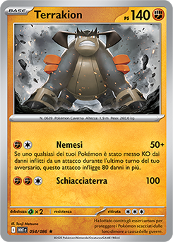 Terrakion - rara h - Near-mint - fuoco bianco - ita - reverse master ball