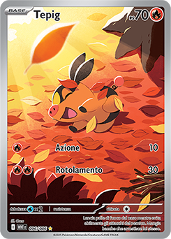 Tepig - rara illustrazione - Near-mint - fuoco bianco - ita - special