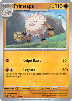 107/193-PAL-Primeape - non comune - Near-meat - evoluzione di paldea - ita - reverse