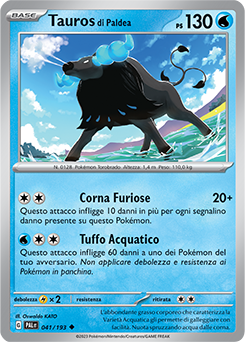 41/193-PAL-Tauros di Paldea - non comune - Near-meat - evoluzione di paldea - ita - reverse