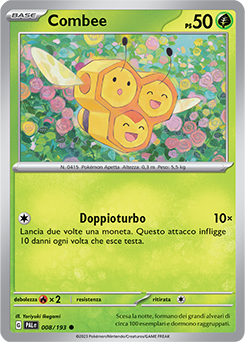 8/193-PAL-Combee - comune - Near-meat - evoluzione di paldea - ita - reverse
