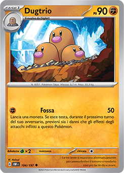 104/197-OBF-Dugtrio - non comune - Near-meat - ossidiana infuocata - ita -
