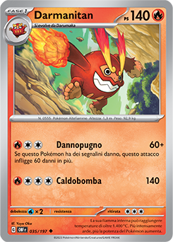 35/197-OBF-Darmanitan - non comune - Near-meat - ossidiana infuocata - ita -