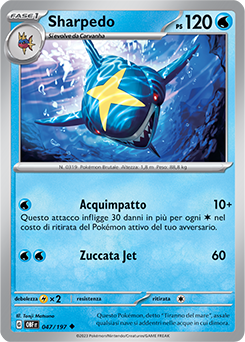 47/197-OBF-Sharpedo - non comune - Near-meat - ossidiana infuocata - ita - reverse