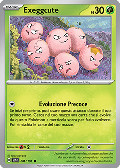 001/191-SSP-Exeggcute - comune - Near-mint - scintille folgoranti - ita -