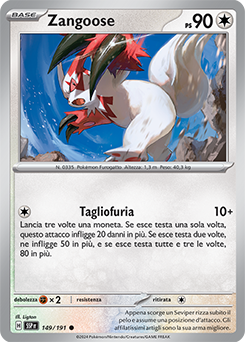 149/191-SSP-Zangoose - comune - Near-mint - scintille folgoranti - ita - reverse
