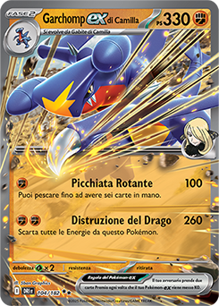 104/182-DRI-Garchomp-ex di Camilla - doppia rara - Near-mint - rivali predestinati - ita - special