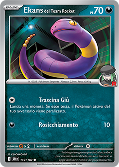 112/182-DRI-Ekans del Team Rocket - comune - Near-mint - rivali predestinati - ita - reverse