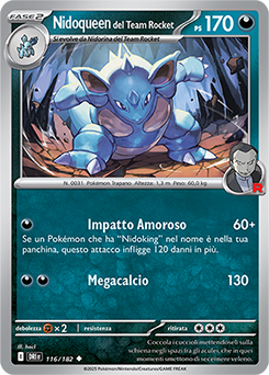 116/182-DRI-Nidoqueen del Team Rocket - non comune - Near-mint - rivali predestinati - ita - reverse
