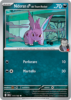 117/182-DRI-Nidoran♂del Team Rocket - comune - Near-mint - rivali predestinati - ita - reverse