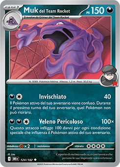 124/182-DRI-Muk del Team Rocket - non comune - Near-mint - rivali predestinati - ita -
