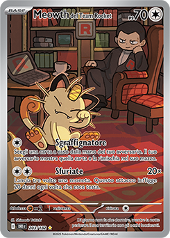 Meowth del Team Rocket - rara illustrazione - Near-mint - rivali predestinati - ita - special