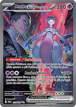 Mewtwo-ex del Team Rocket - rara ill.speciale - Near-mint - rivali predestinati - ita - full art