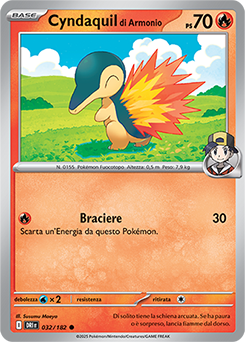 32/182-DRI-Cyndaquil di Armonio - comune - Near-mint - rivali predestinati - ita - reverse