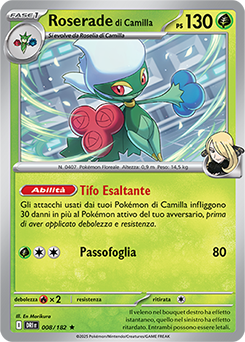 8/182-DRI-Roserade di Camilla - rara h - Near-mint - rivali predestinati - ita -holo