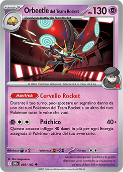 89/182-DRI-Orbeetle del Team Rocket - non comune - Near-mint - rivali predestinati - ita - reverse