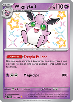 Wigglytuff - rara cromo - Near-meat - destino di paldea - ita - special