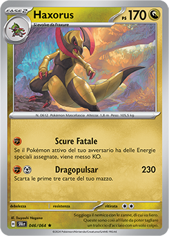 Haxorus - rara h - Near-mint - segreto fiabesco - ita - reverse