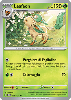 Leafeon - rara h - Near-mint - evoluzioni prismatiche - ita - reverse poke ball
