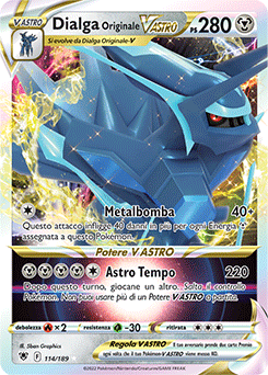 114/189-Dialga Originale-V ASTRO - rara vastro - Near-meat - lucentezza siderale - ita - full art