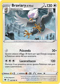 132/189-Braviary di Hisui - rara - Near-meat - lucentezza siderale - ita - reverse